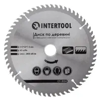 Диск пильный по дереву Intertool CT-3024 с твердосплавными напайками 210х30мм 60 зубьев 6800об/мин  