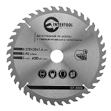 Диск пильный по дереву Intertool CT-3046 с твердосплавными напайками 230х30мм 40 зубьев 6000об/мин  