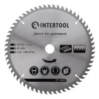 Диск пильный по дереву Intertool CT-3052 с твердосплавными напайками 250х30мм 60 зубьев 5400об/мин  