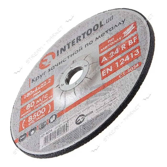 Круг зачистной по металлу Intertool CT-4024 180х6х22.2мм