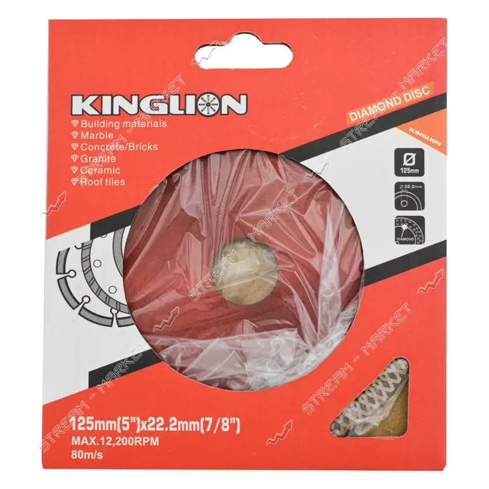 Диск алмазный ромбовидный керамогранит Kinglion с фланцем 125x1.2x22мм                              