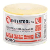 Шлифовальная шкурка Intertool BT-0821 на бумажной основе К120 115мм 50м                             