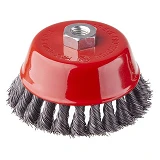 Щетка чашечная Intertool BT-2125 125мм для УШМ М14 пучки витой проволоки                            