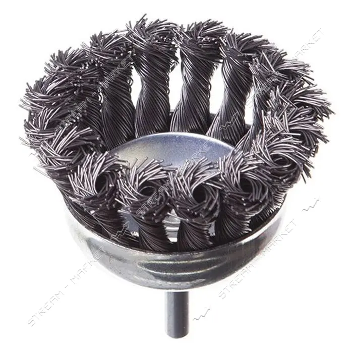 Щетка чашечная Intertool BT-3075 75мм для дрели 1/4" пучки витой проволоки