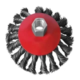 Щетка конусная Intertool BT-4115 115мм для УШМ М14 пучки витой проволоки                            