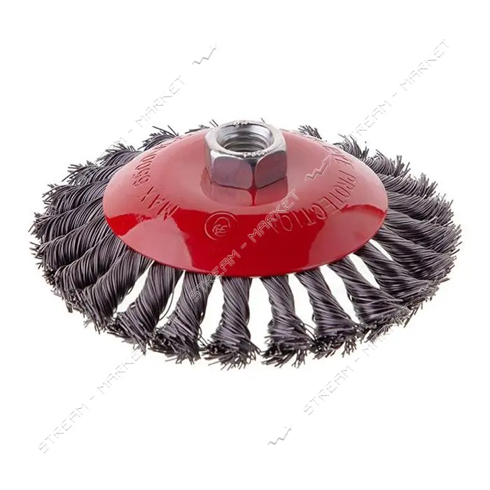 Щетка конусная Intertool BT-4125 125мм для УШМ М14 пучки витой проволоки