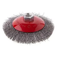 Щетка конусная Intertool BT-5115 115мм для УШМ М14 витая проволока                                  