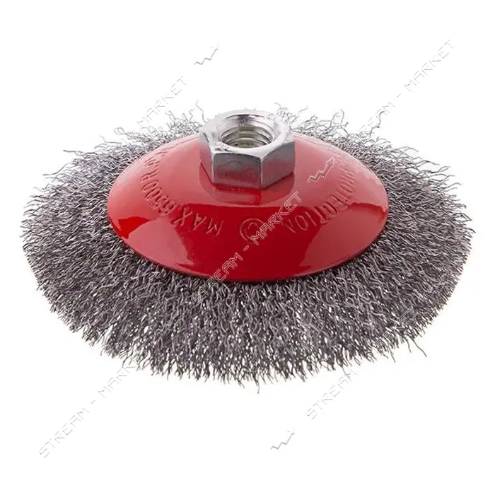Щетка конусная Intertool BT-5115 115мм для УШМ М14 витая проволока                                  