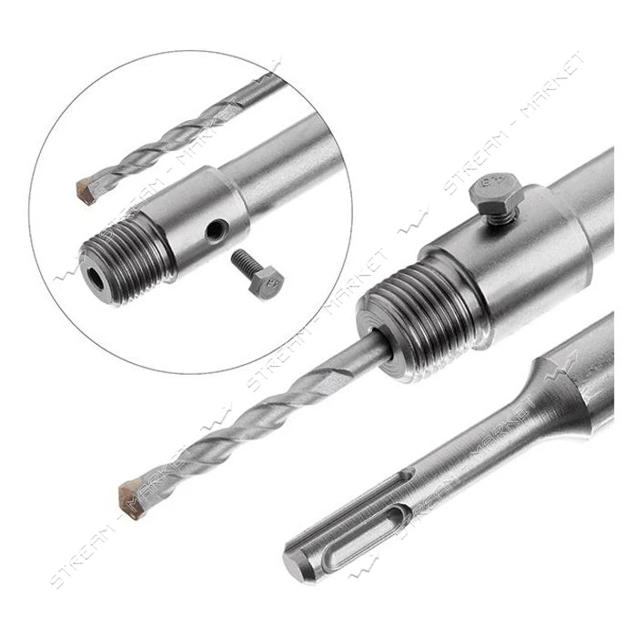 Переходник Intertool SD-0419 SDS Plus 300мм для коронок по бетону SD-0421 SD-0422                   
