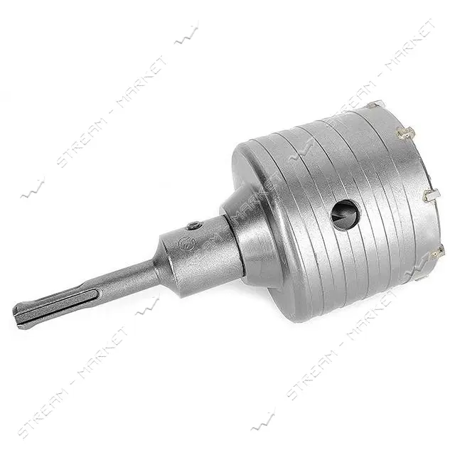 Комплект сверло корончатое по бетону Intertool SD-7075 75мм плюс переходник SDS Plus 100мм