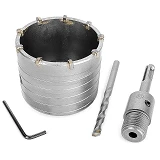 Комплект сверло корончатое по бетону Intertool SD-7075 75мм плюс переходник SDS Plus 100мм