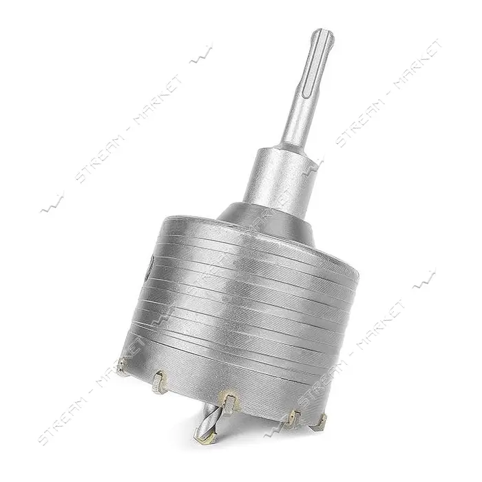 Комплект сверло корончатое по бетону Intertool SD-7080 80мм плюс переходник SDS Plus 100мм