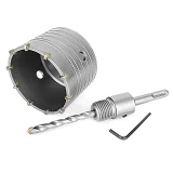 Комплект сверло корончатое по бетону Intertool SD-7080 80мм плюс переходник SDS Plus 100мм