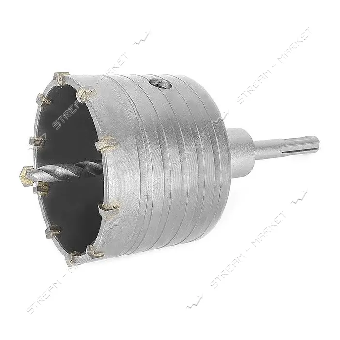 Комплект сверло корончатое по бетону Intertool SD-7080 80мм плюс переходник SDS Plus 100мм