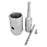 Комплект сверло корончатое по бетону Intertool SD-7046 46мм плюс переходник SDS Plus 100мм
