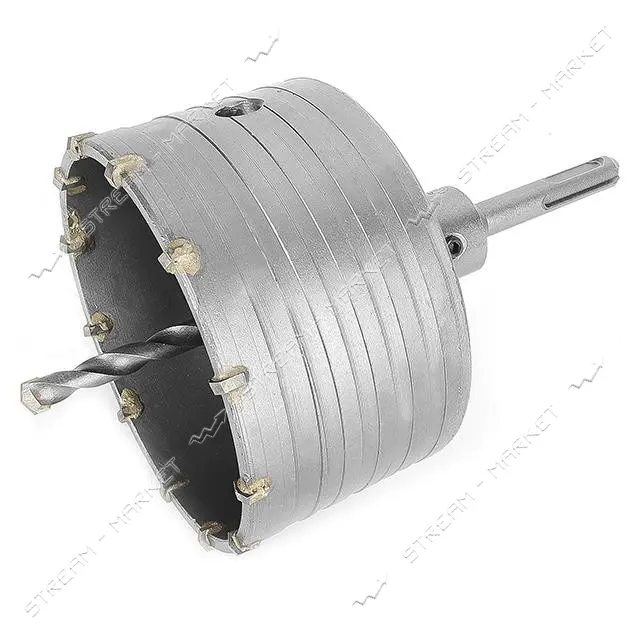 Комплект сверло корончатое по бетону Intertool SD-7105 105мм плюс переходник SDS Plus 100мм         