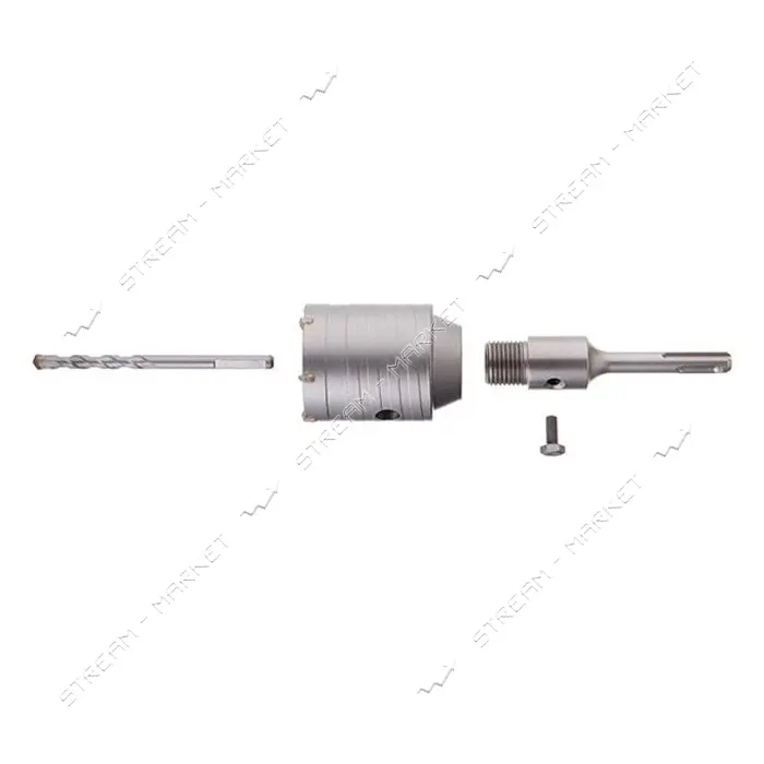 Комплект сверло корончатое по бетону Intertool SD-7055 55мм плюс переходник SDS Plus 100мм