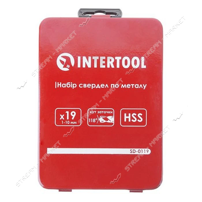Набор сверл по металлу Intertool SD-0119 Р6М5 1.0-10.0мм белые 19шт