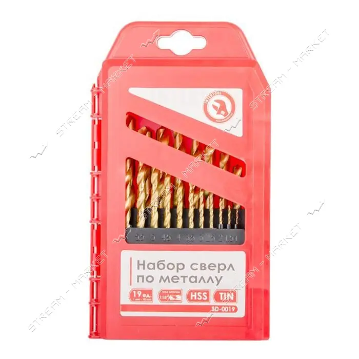Набор сверл по металлу Intertool SD-0019 DIN HSS 1.0-10.0мм 19шт