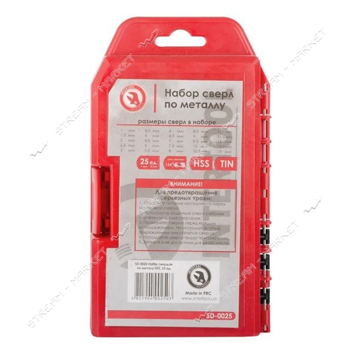 Набор сверл по металлу Intertool SD-0025 DIN HSS 1.0-13.0мм 25шт                                    
