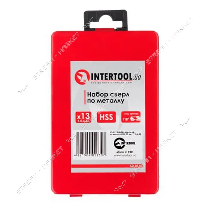 Набор сверл по металлу Intertool SD-0113 HSS 1.5-6.5мм 13шт полированная сталь