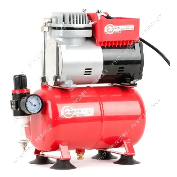 Компрессор безмасляный Intertool PT-0001 3л 0.3кВт 220В 3.2 атм 50л/мин