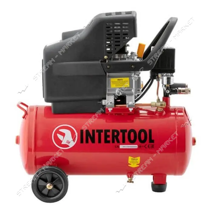 Компрессор поршневой Intertool PT-0009 24л 1.5кВт 220В 8 атм 206л/мин                               