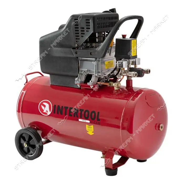 Компрессор Intertool PT-0003 50л 2 HP 1.5кВт 220В 8 атм 206л/мин