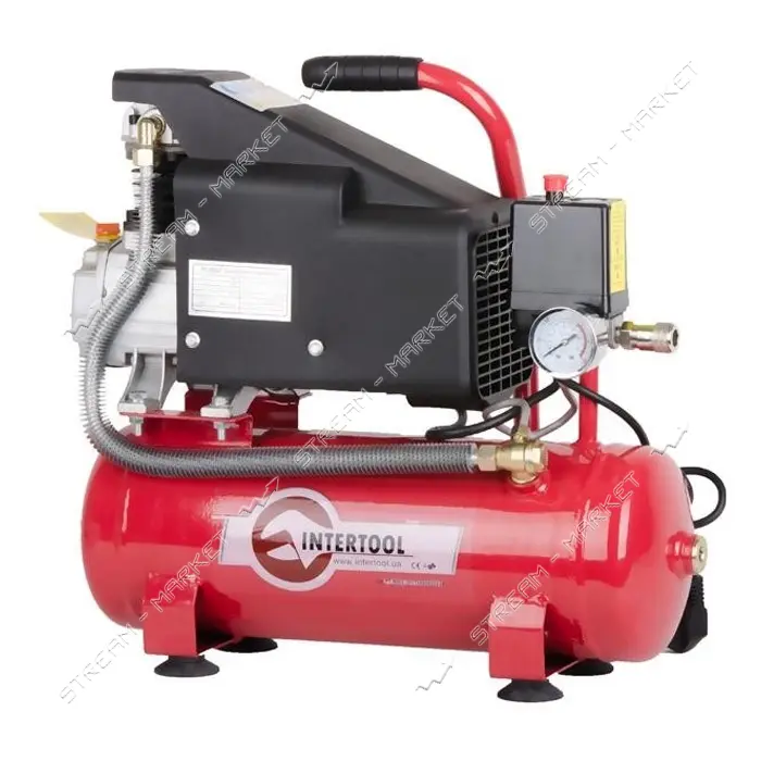 Компрессор Intertool PT-0002 9л 0.75кВт 220В 8атм 160л/мин                                          