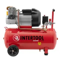 Компрессор Intertool PT-0007 50л 3кВт 220В 8атм 420л/мин 2 цилиндра                                 