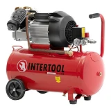Компрессор Intertool PT-0007 50л 3кВт 220В 8атм 420л/мин 2 цилиндра                                 