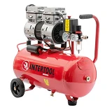 Компрессор Intertool PT-0022 24л 0.75кВт 220В 8атм 145 л/мин малошумный безмасляный 2 цил.          