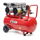 Компрессор Intertool PT-0023 50л 2х0.75кВт 220В 8атм 270л/мин малошумный безмасляный 4 цил.