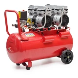Компрессор Intertool PT-0023 50л 2х0.75кВт 220В 8атм 270л/мин малошумный безмасляный 4 цил.