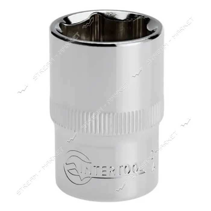 Головка шестигранная Intertool ET-0019 1/2" 19x38мм хром-ванадиум                                   