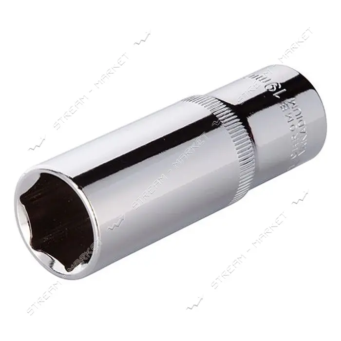Головка шестигранная Intertool ET-0119 удлиненная 1/2" 19x78мм хром-ванадиум