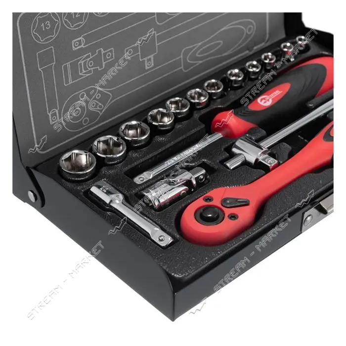 Набор инструментов Intertool ET-6017 1/4" 17шт                                                      