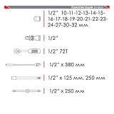 Набор профессионального инструмента Intertool ET-6025 1/2" 25шт