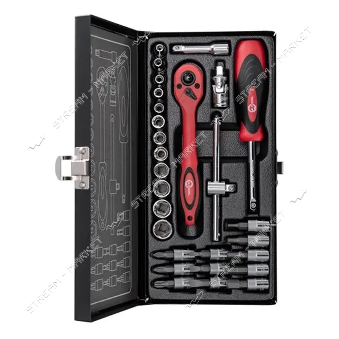 Набор инструментов Intertool ET-6028 1/4" 28шт 4-13мм биты 11шт                                     