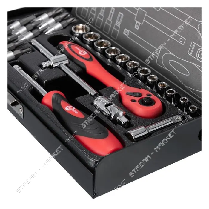 Набор инструментов Intertool ET-6028 1/4" 28шт 4-13мм биты 11шт                                     