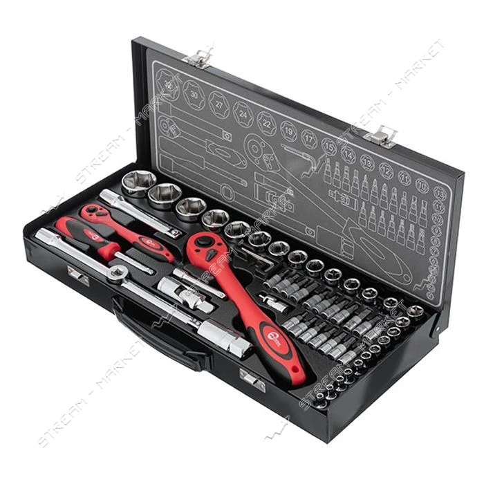 Набор профессионального инструмента Intertool ET-6056 1/2" 1/4" 56шт 4-32мм биты 18шт               