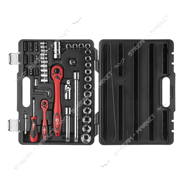 Набор инструментов Intertool ET-6072 1/2" и 1/4" Cr-V 72шт                                          