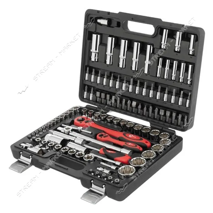Набор инструментов профессиональный Intertool ET-6109 c 12 гранными головками 1/2" 1/4" 108ед       