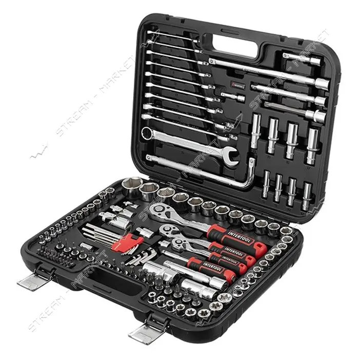 Набор инструментов Intertool ET-8126 1/2" 3/8" 1/4" 126ед Cr-V