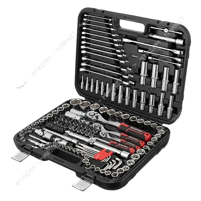 Набор инструментов Intertool ET-8156 1/2" 3/8" 1/4" 156ед Cr-V STORM