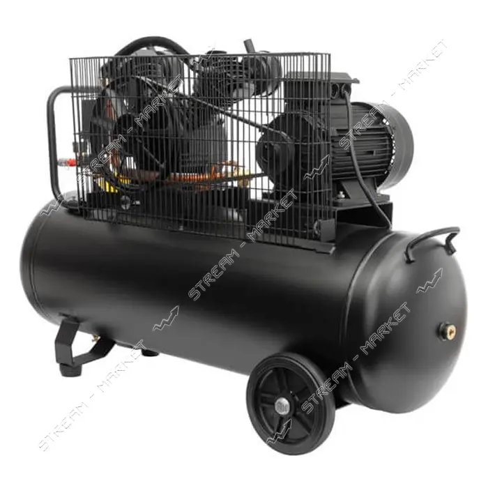 Компрессор Intertool PT-0013 100л 3кВт 380B 8 атм 500л/мин 2 цилиндра