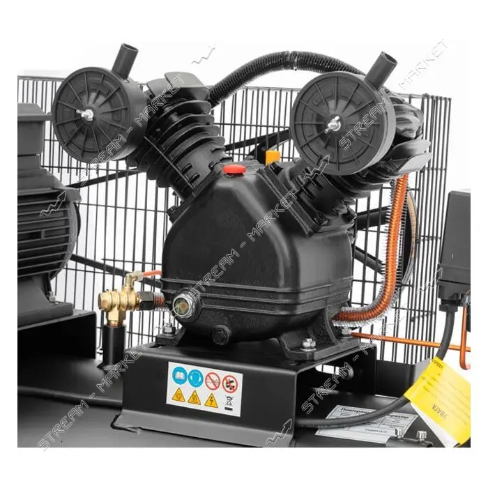 Компрессор Intertool PT-0013 100л 3кВт 380B 8 атм 500л/мин 2 цилиндра