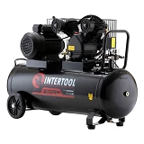 Компрессор Intertool PT-0014 100л 3кВт 220В 8 атм 500л/мин 2 цилиндра
