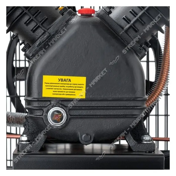 Компрессор Intertool PT-0014 100л 3кВт 220В 8 атм 500л/мин 2 цилиндра