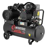 Компрессор Intertool PT-0016 50л 3кВт 220В 10атм 500л/мин 2 цилиндра                                